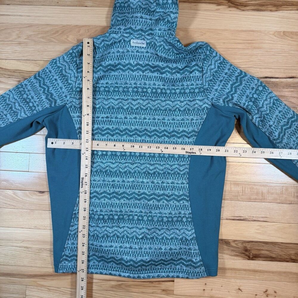 Avalanche Hoodie Zip Sweater Women's XL Teal Aztec Fleece Hiking Outdoor - Picture 7 of 7